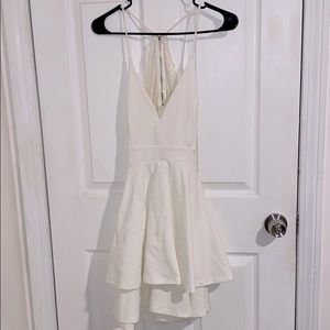 White open back dress